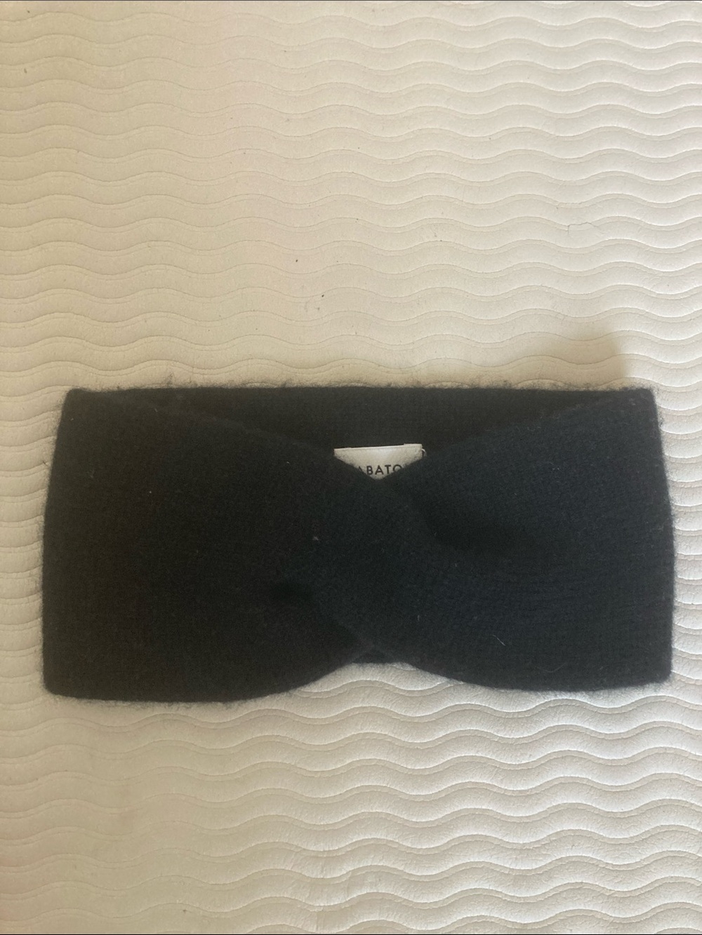 Babaton Black Cashmere Twisted Knit Headband